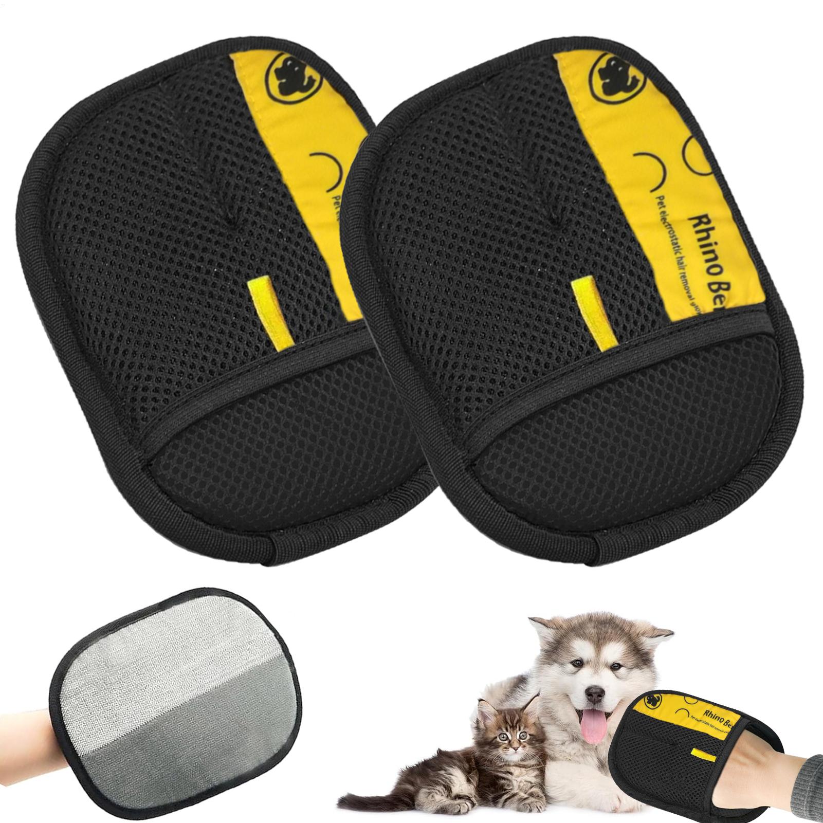 Pet Hair Remover Brush - 2 gants de toilettage pour chat,