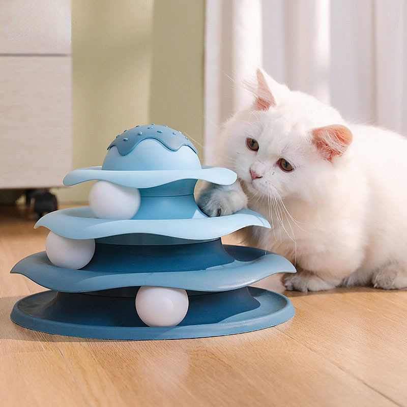 Cat Tunnel Toy - Jouet rotatif avec balle pour chat