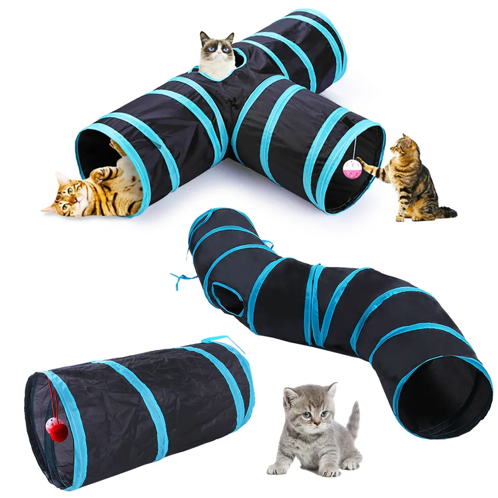 Cat Tunnel Toy - Tunnel pliable pour chat, fournitures pour