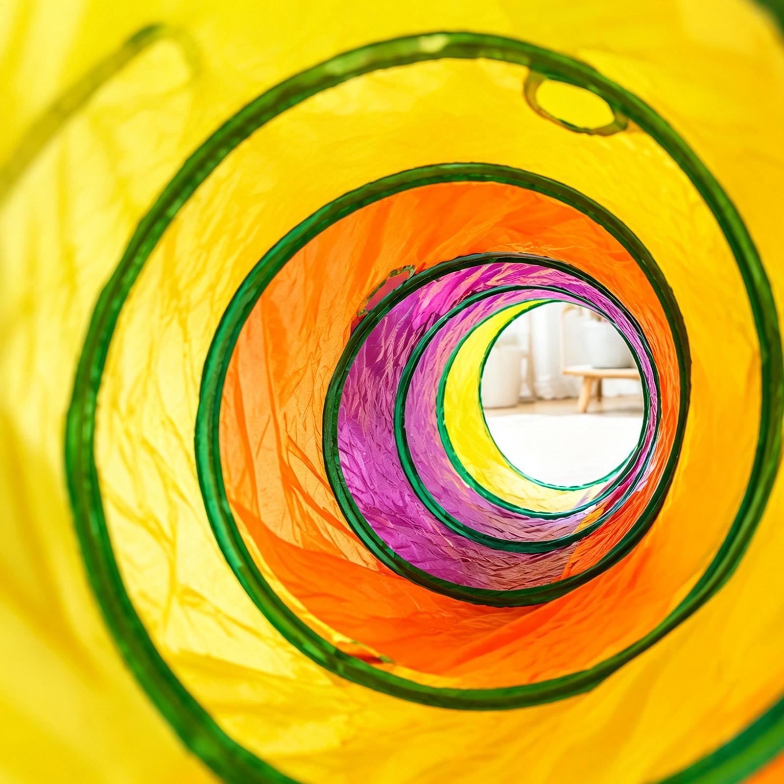 Cat Tunnel Toy - Tunnel pour chat arc-en-ciel, décoration interactive