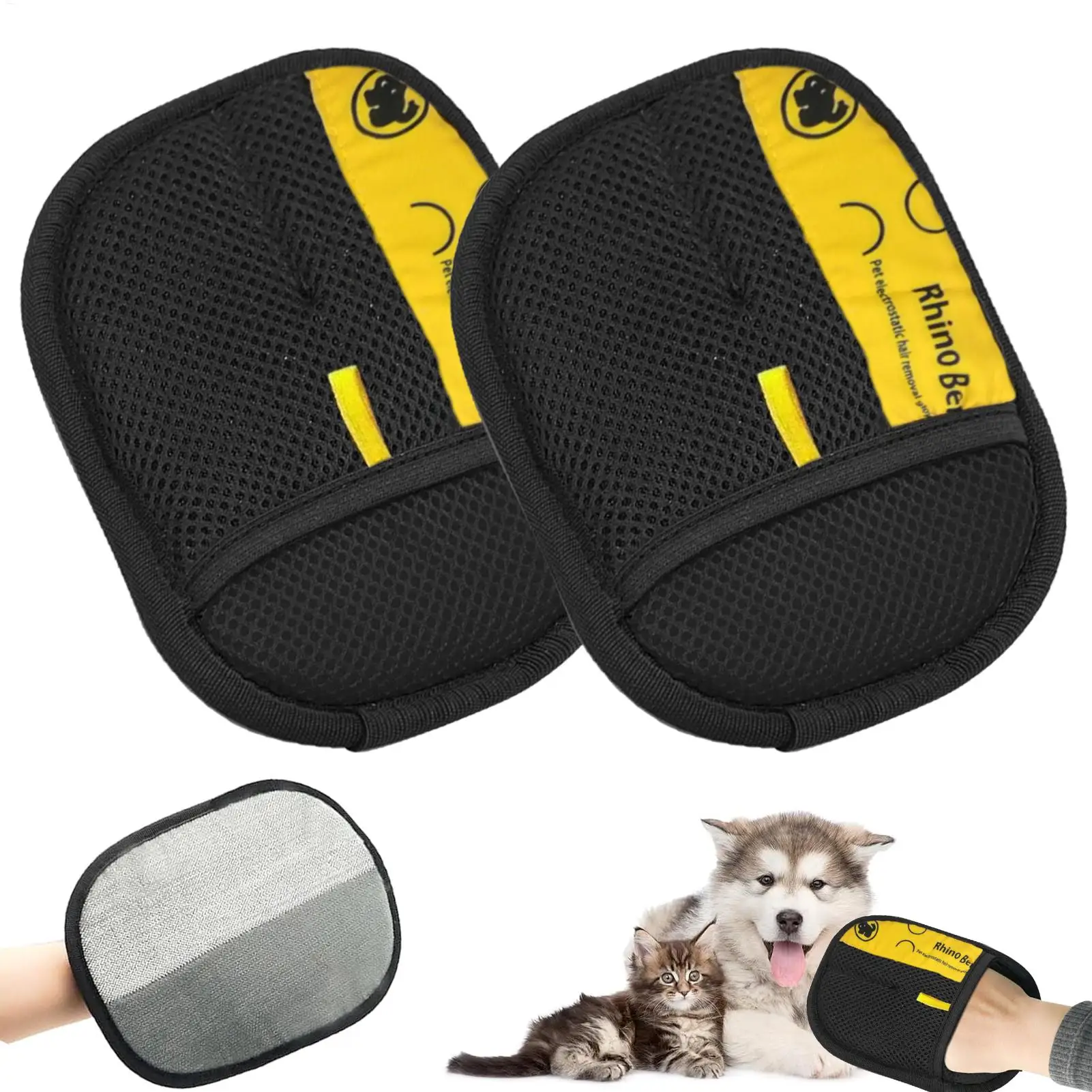 Pet Hair Remover Brush - 2 gants de toilettage pour chat,