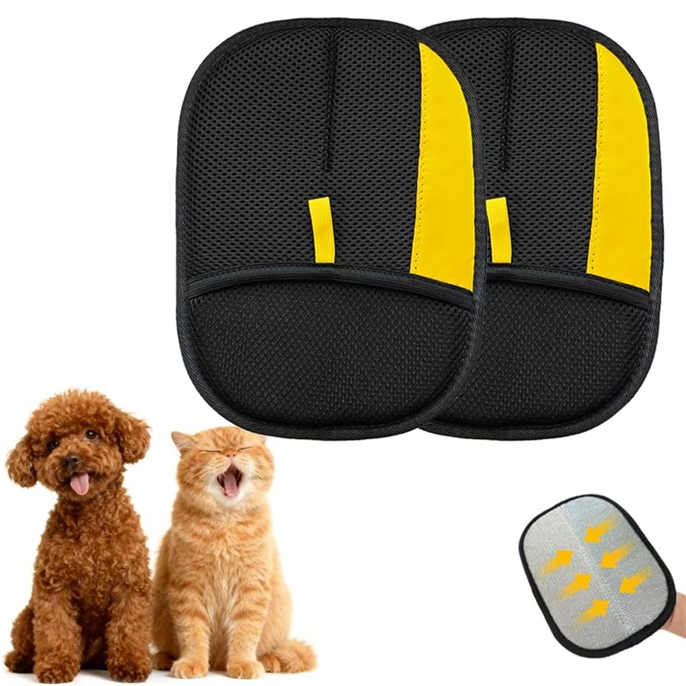 Pet Hair Remover Brush - Lot de 2 gants anti-poils pour