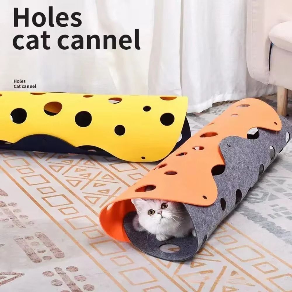 Cat Tunnel Toy - Tunnel pliable durable pour chat, lit