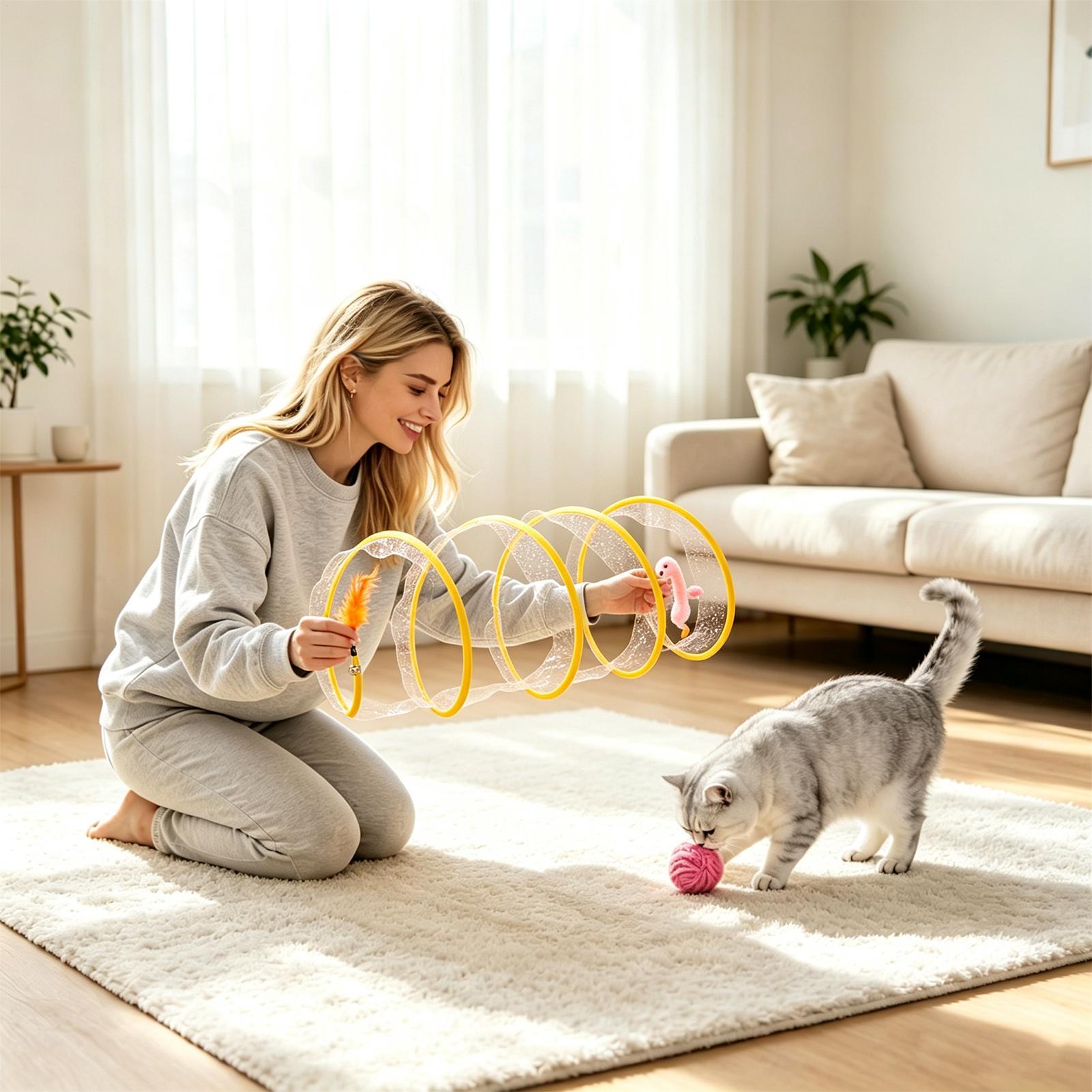 Tunnel spirale pour chat pliab - Cat Tunnel Toy avis et prix