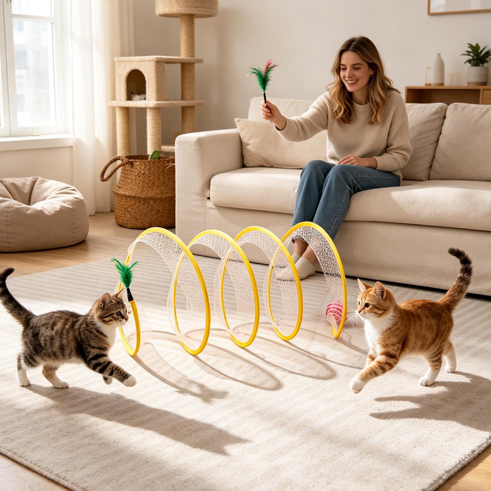 Tunnel spirale pour chat pliab - Cat Tunnel Toy avis et prix