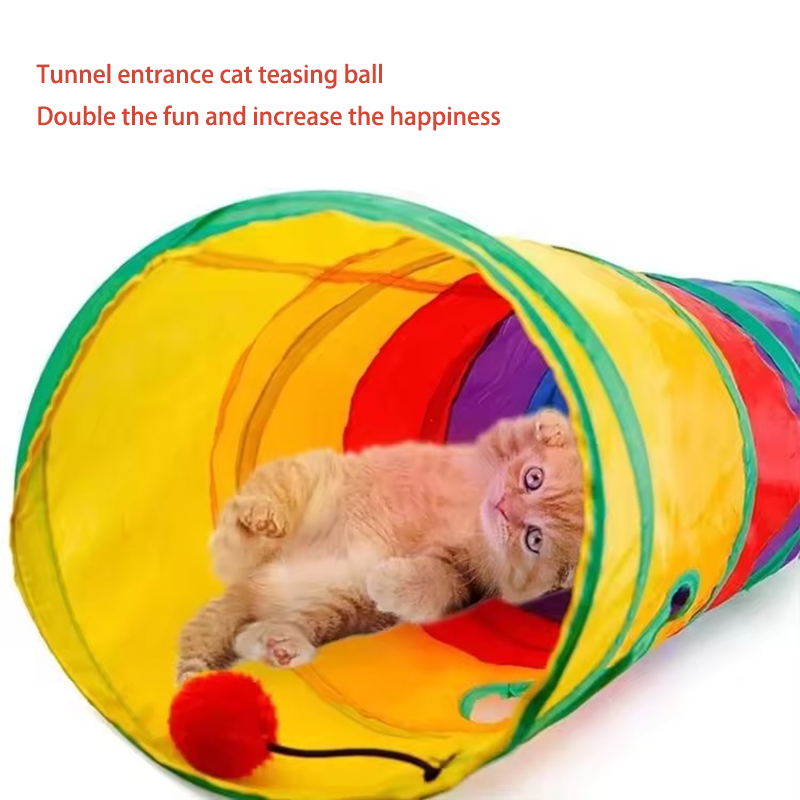 Tunnel pour chat arc-en-ciel,  - Cat Tunnel Toy avis et prix